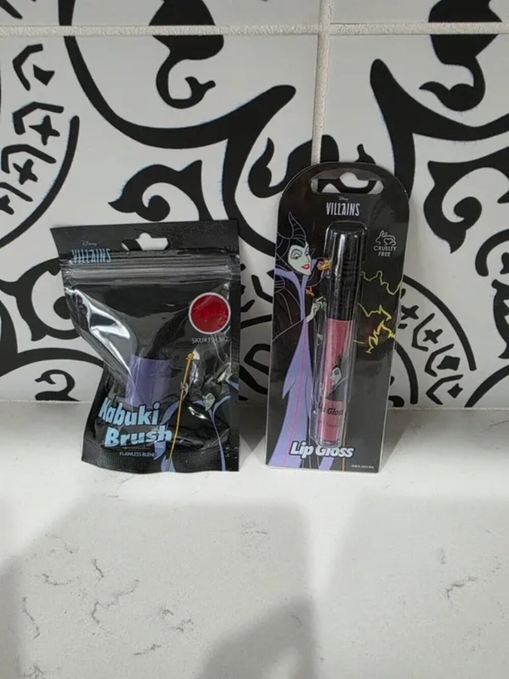 Disney Villains Maleficent themed makeup set Kabuki brush and Ultra Shimmer Lip